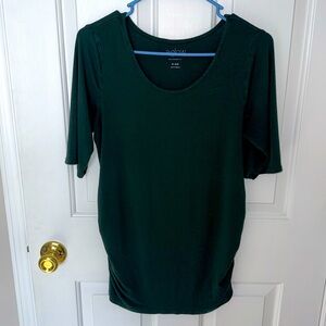 A Glow Maternity Ruched Sides 1/2 Sleeve Basic Tee - Medium